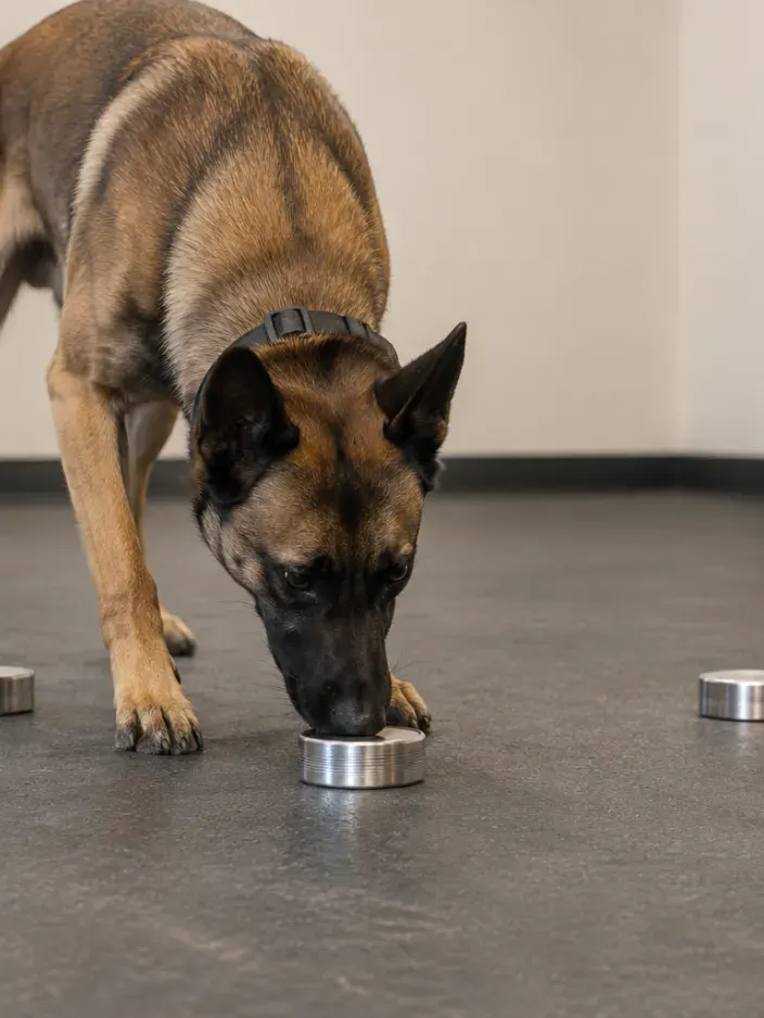 Hund bei Dosen Absuche