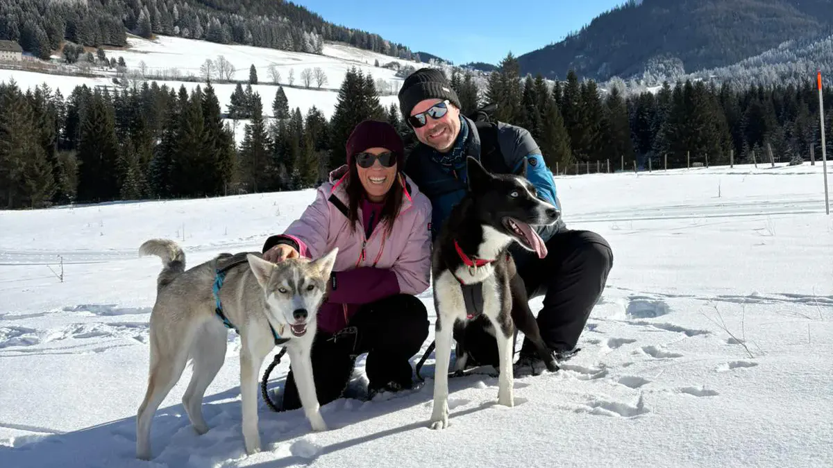 Husky Schneeschuhtrekking