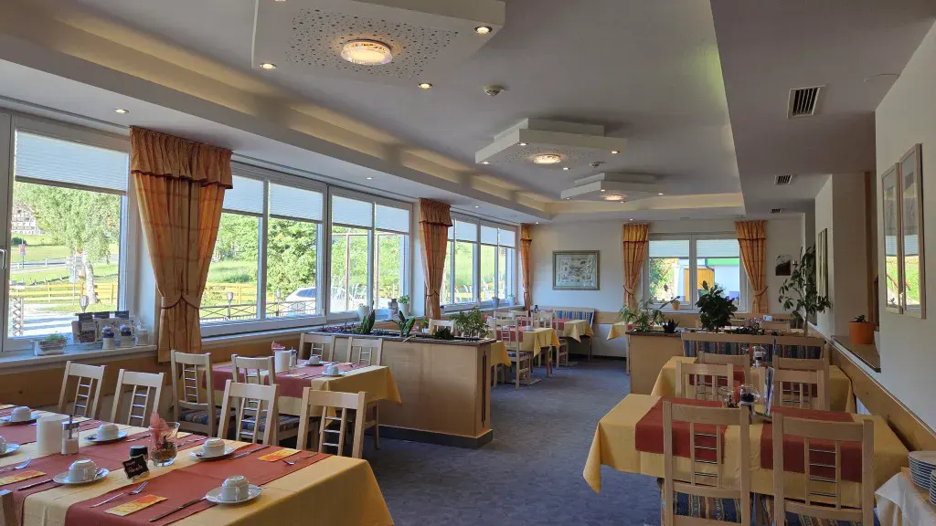Speisesaal mit Frühstück im Hotel Sonneck
