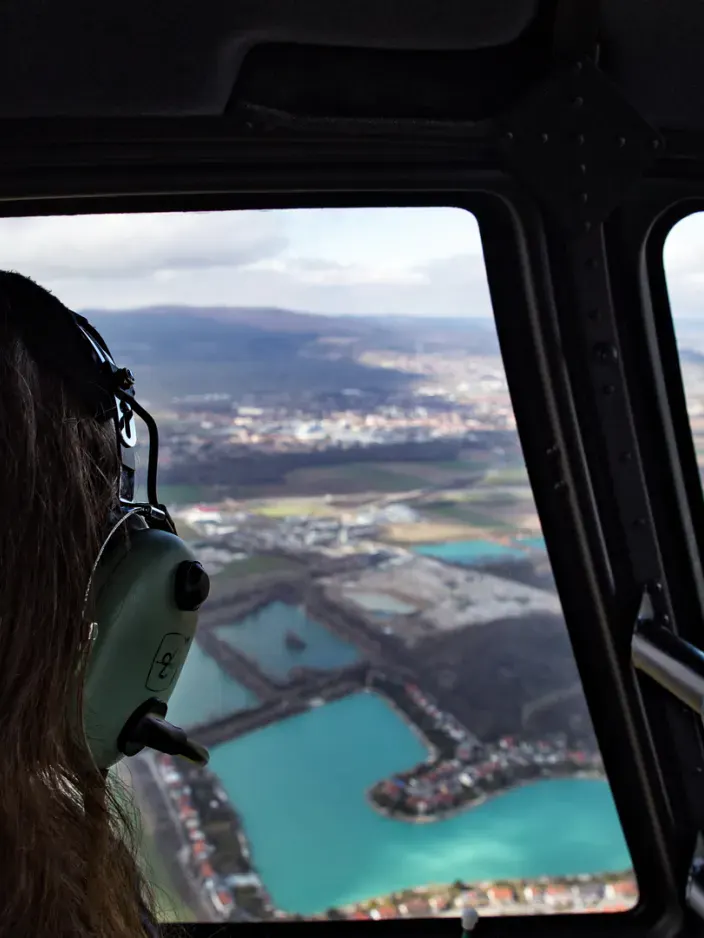 Route südl. Wien  - Aussicht aus dem Hubschrauber