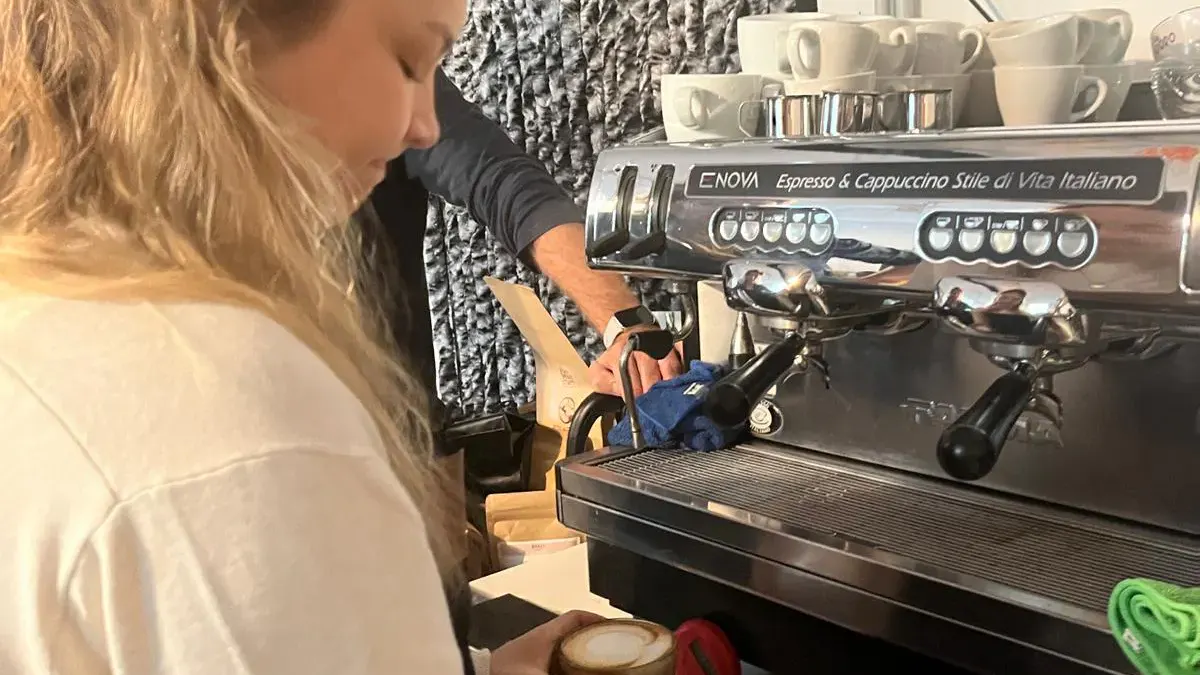Foto Kaffeebereitung an der Espressomachine