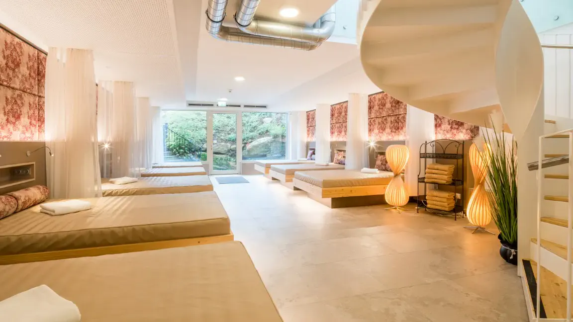 Ruheraum im Spabereich des Schlosshotels Rosenau