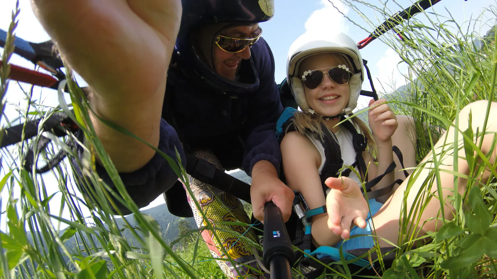 Weiche Landung im Gras