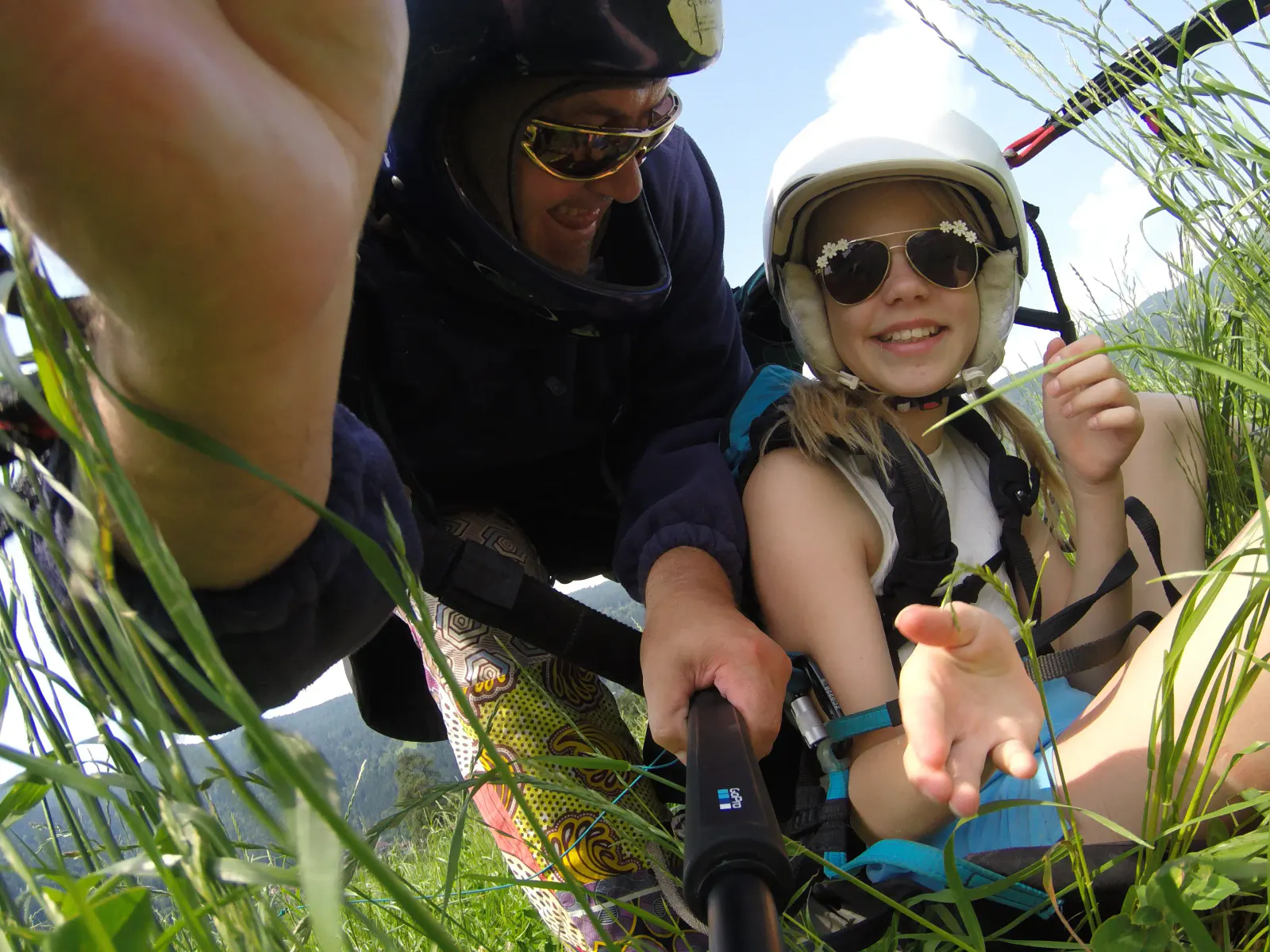 Weiche Landung im Gras